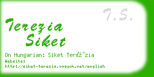 terezia siket business card